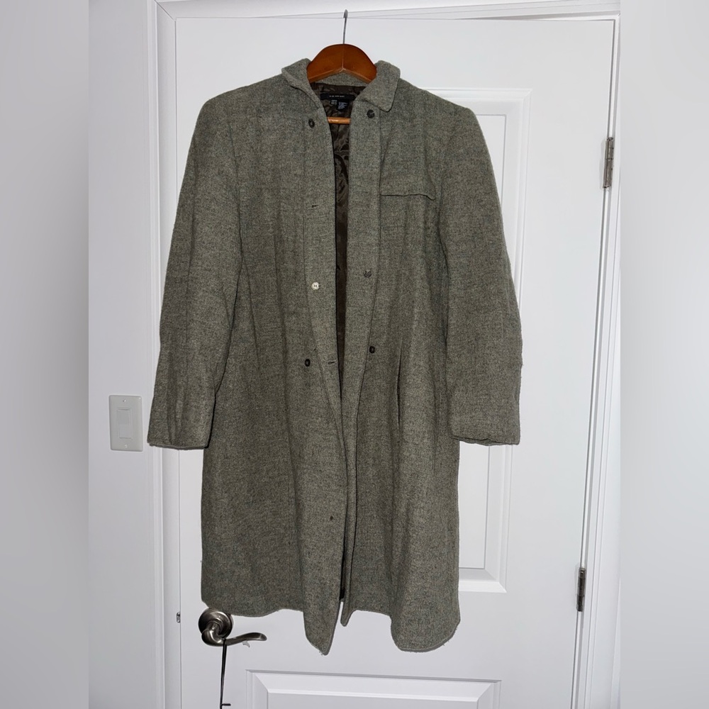 ZARA WOOL WOMEN GREEN OLIVE COAT